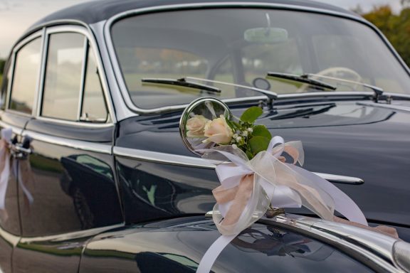 Aachener-Hochzeitsauto Detailansicht Front