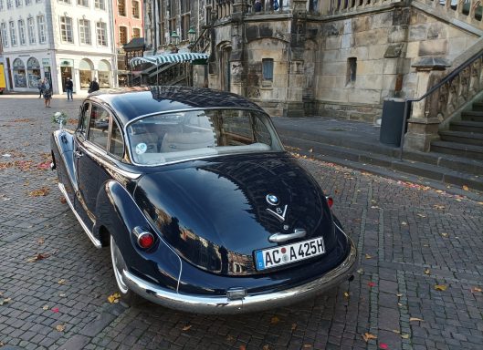 Aachener-Hochzeitsauto Rückansicht